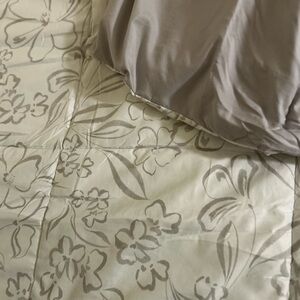 The Big One Floral Cream and Violet Comforter